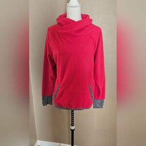 Women's Pink Cowl Neck Pull Over Active Sweater